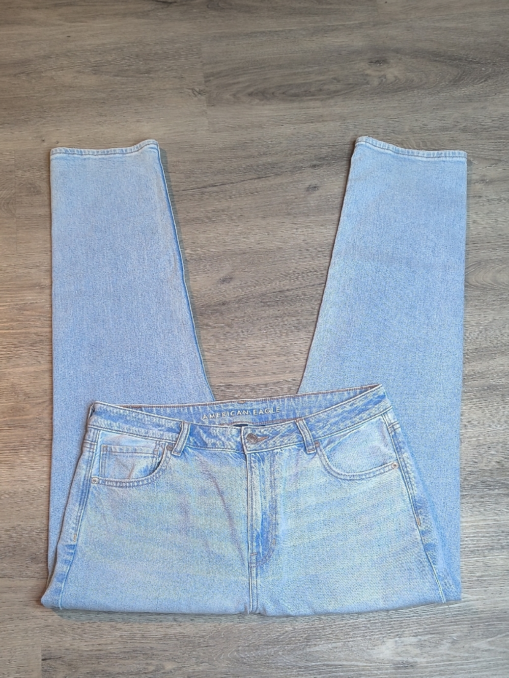 Mom Jean w/28" Inseam High Rise 🦅 American Eagle Denim Jeans Size 12 sac347 - Picture 2 of 7
